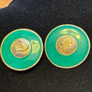 Mystique Enamel & gold tone clip ons